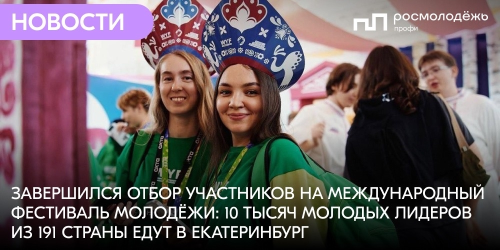 Завершился отбор участников на Международный фестиваль молодёжи: 10 тысяч молодых лидеров из 191 страны едут в Екатеринбург